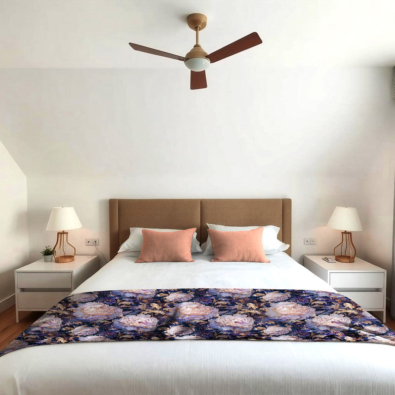 Beautiful Floral Light Bed Throw