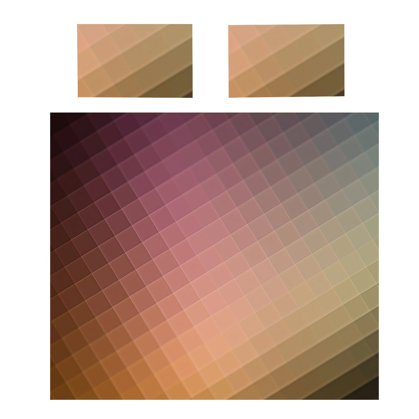 Bronze Squares Duvet Cover Set