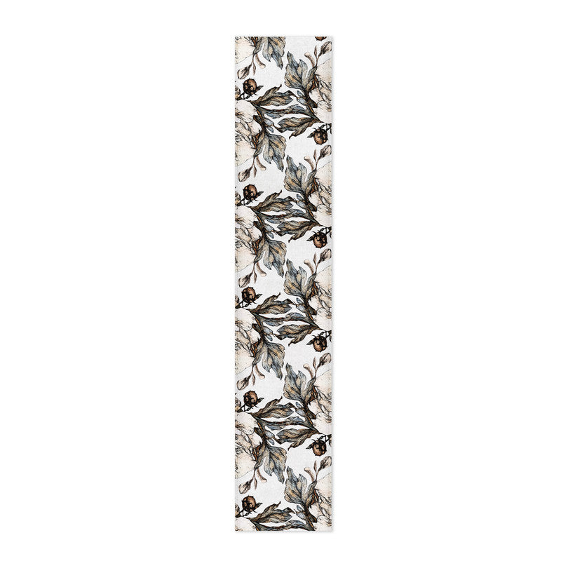 Brown Gravite Drawn Leaves Table Runner by Mark van Vuuren