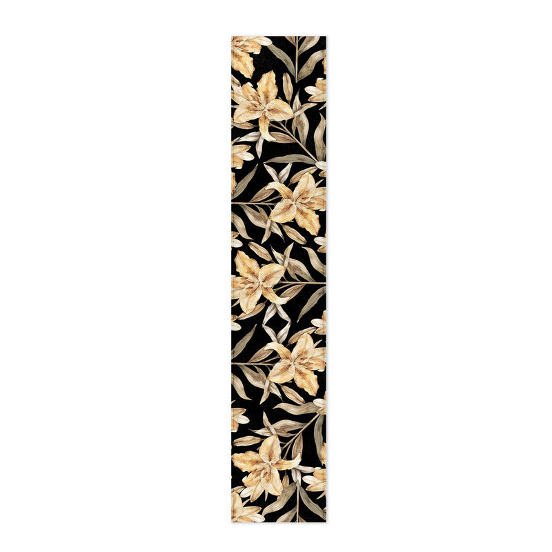 Brown Lily Flower on Black Table Runner By Mark Van Vuuren