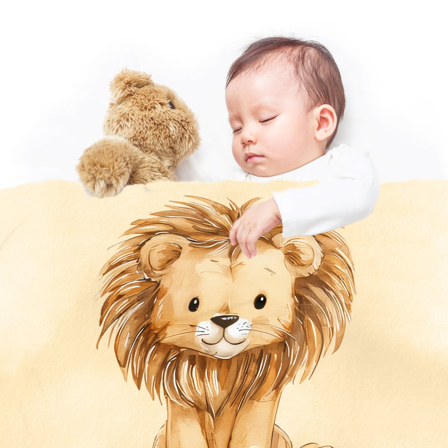 Brown Lion Baby Fleece Blanket