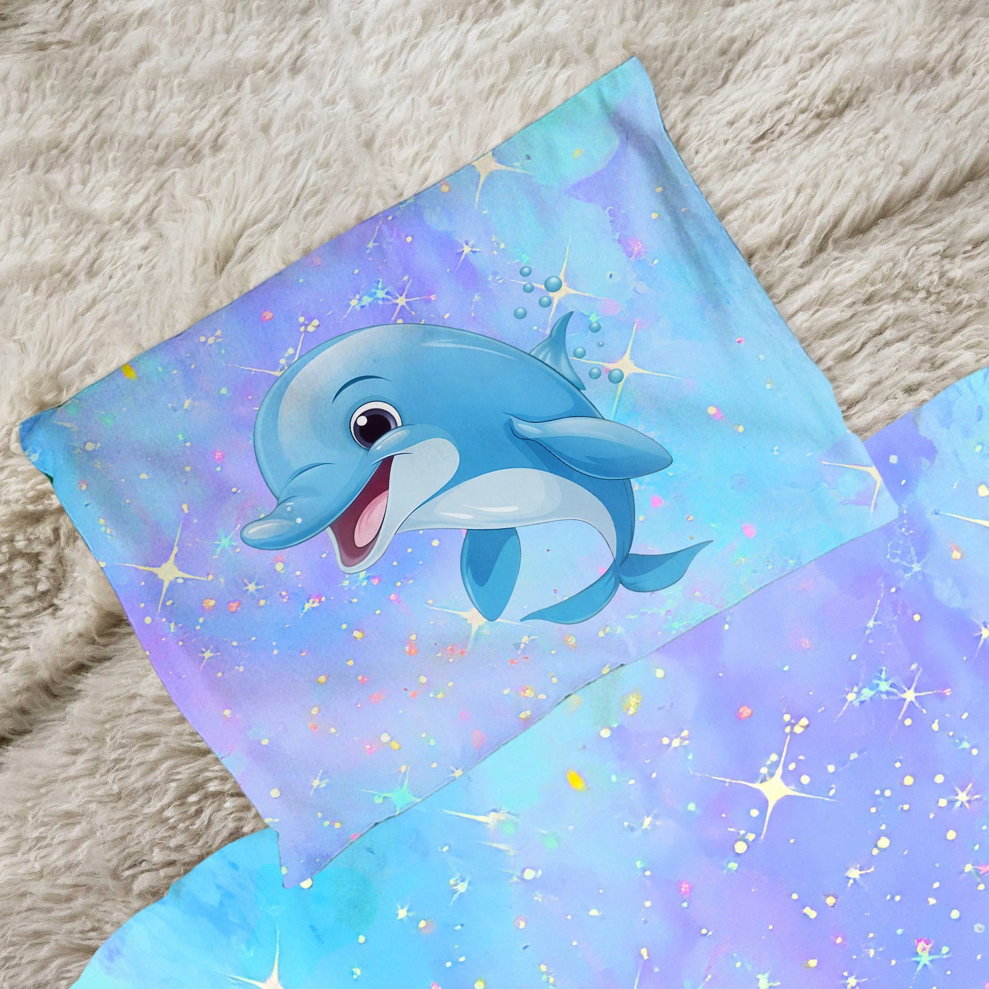 Bubble Dolphin Cot Set