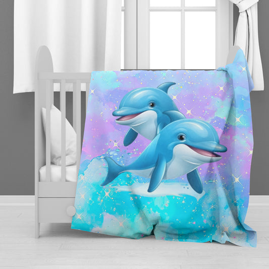 Bubble Dolphin Minky Blanket