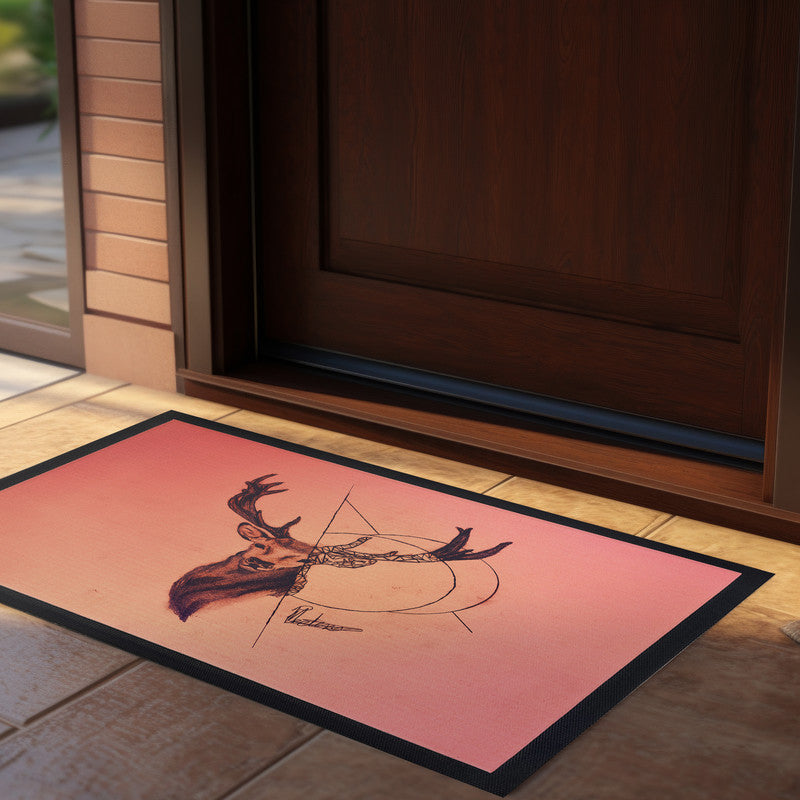 Buck In The Matrix Door Mat by Nathan Pieterse