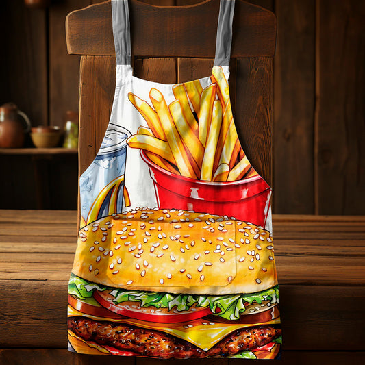 Burger and Chips Medium Length Apron