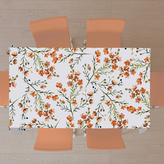 Burnt Oranges Flower Blossoms Rectangle Tablecloth by Mark van Vuuren
