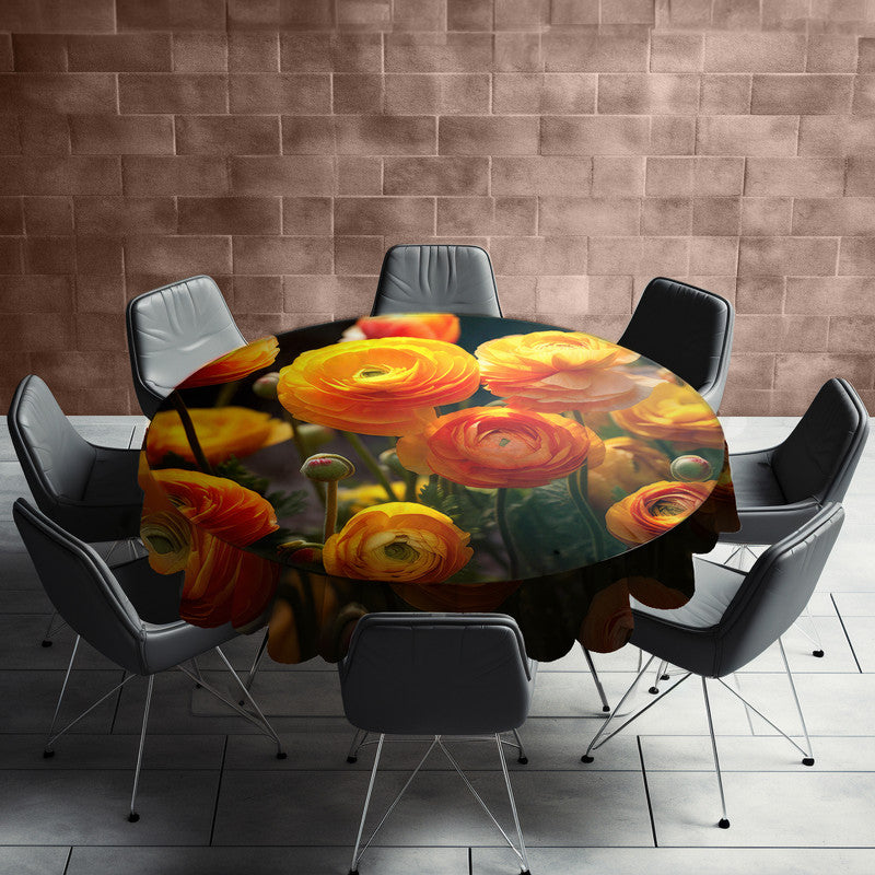 Buttercups Bouquet Round Tablecloth