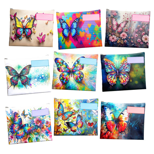 Butterfly Subject Savvy Book Bags Set of 9