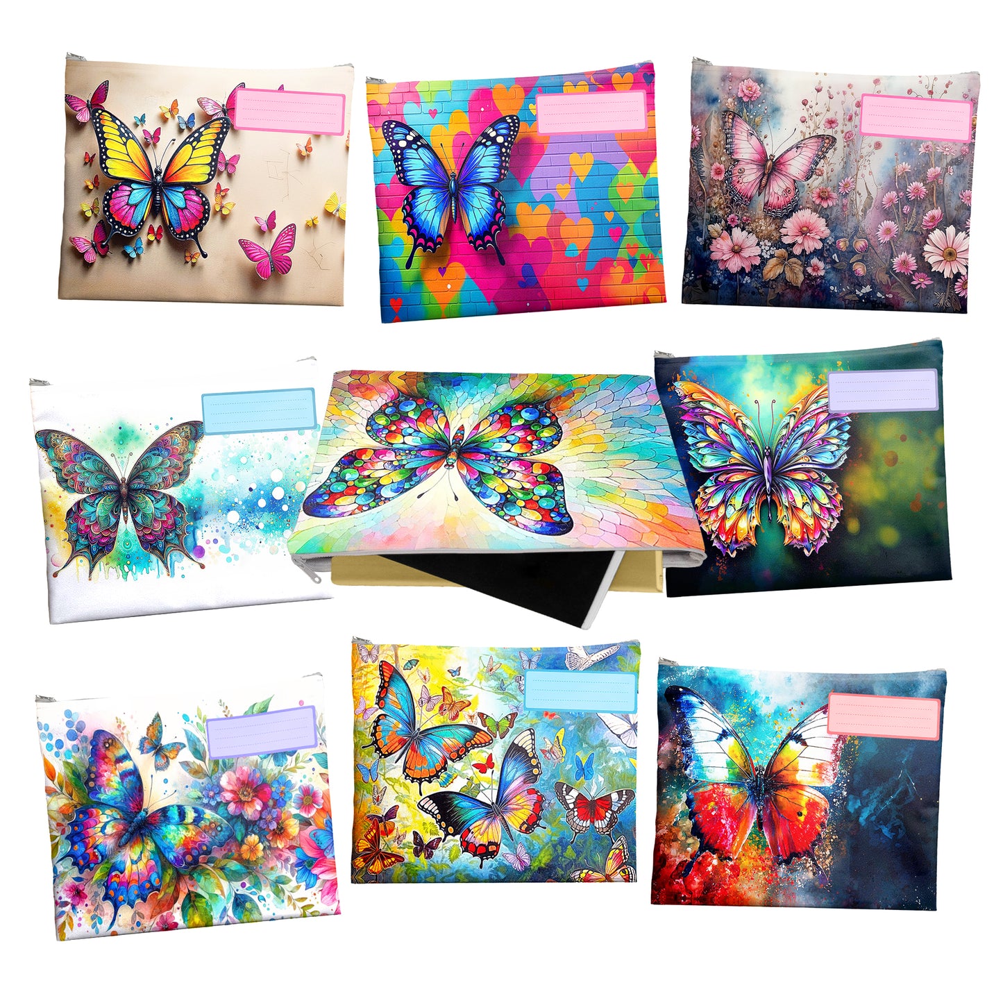 Butterfly Subject Savvy Book Bags Set of 9