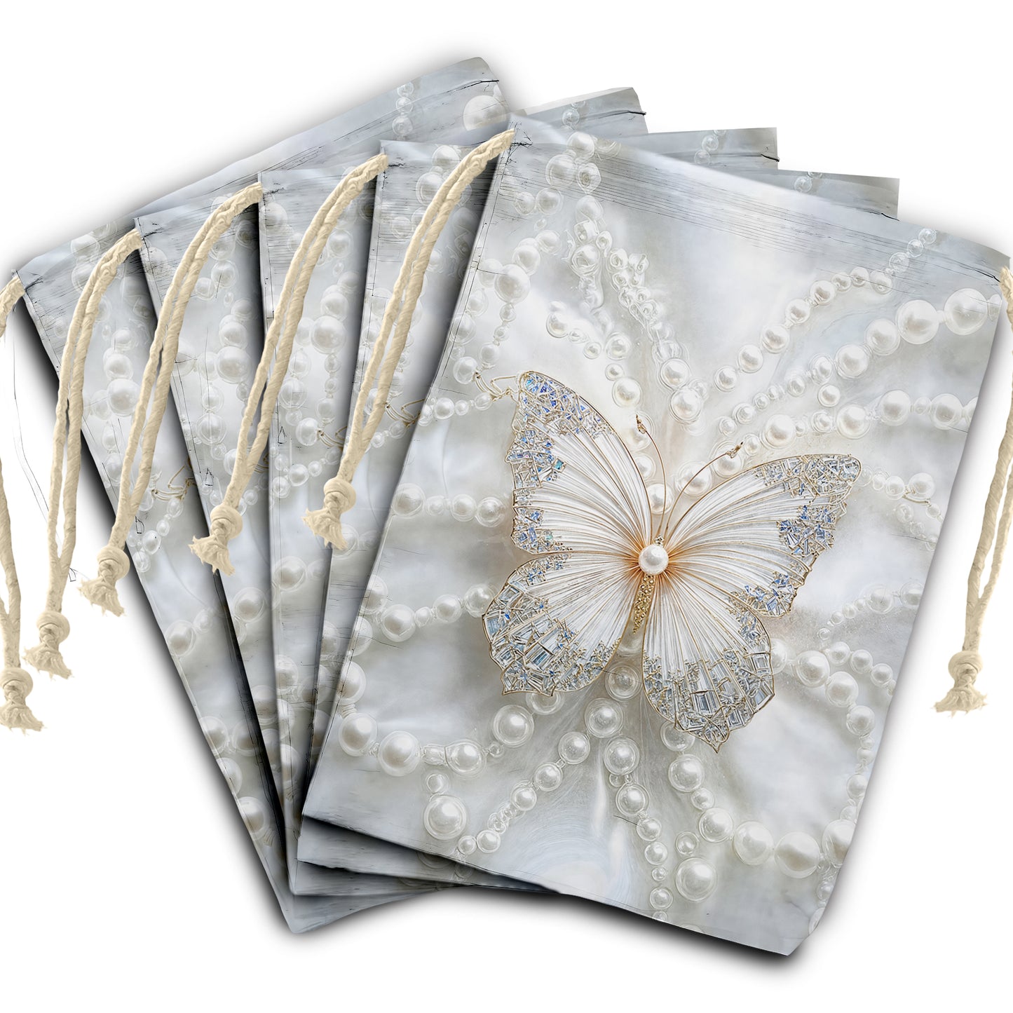 Butterfly White Pearls Sack