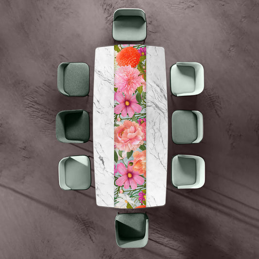 Canvas Texture Mix of Flowers Table Runner By Mark van Vuuren