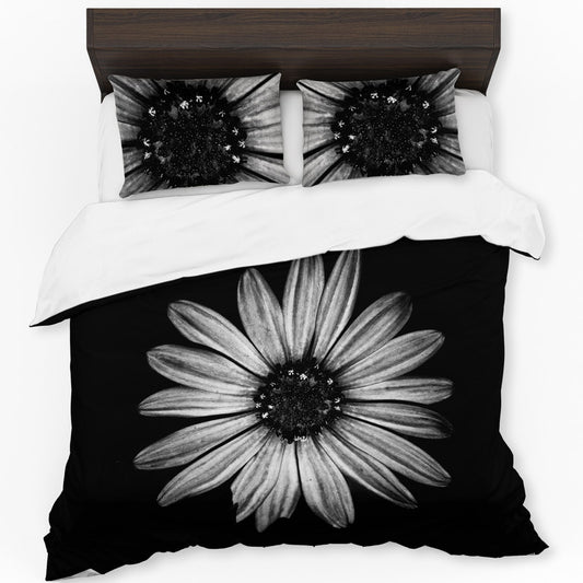 Cape Rain Daisy Black White Duvet Cover Set by Annette Heymans