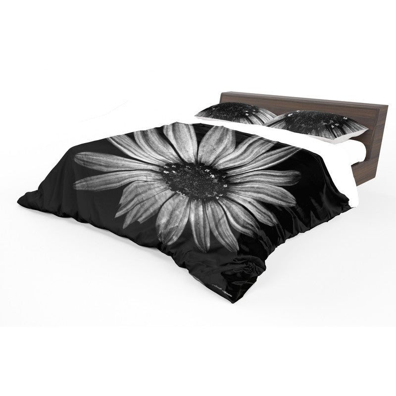 Cape Rain Daisy Black White Duvet Cover Set by Annette Heymans