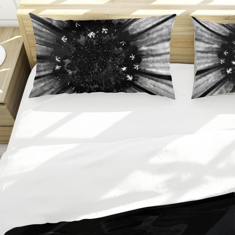 Cape Rain Daisy Black White Duvet Cover Set by Annette Heymans