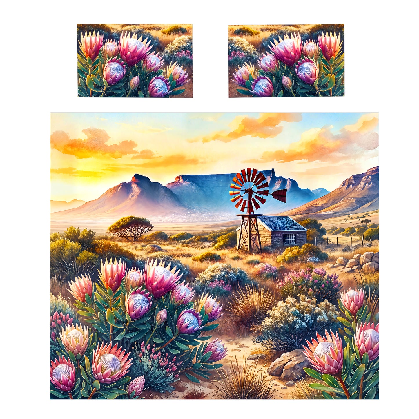Cape Proteas Duvet Cover Set