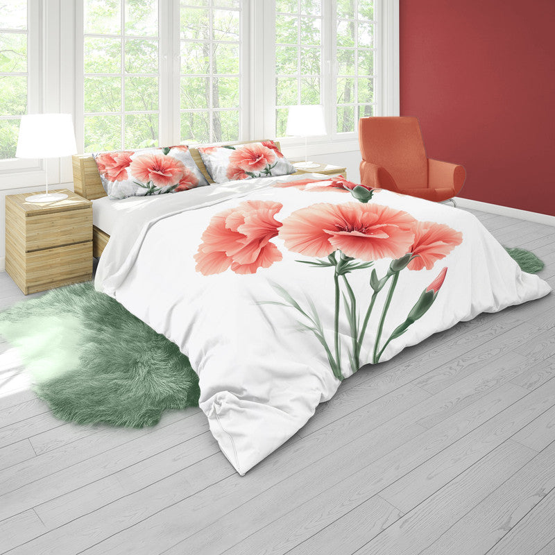 Carnation Flowers Duvet Cover Set by Wikus Schalkwyk