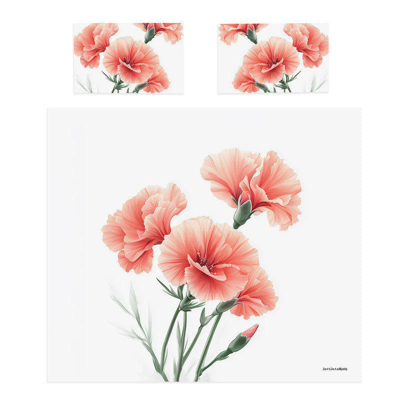 Carnation Flowers Duvet Cover Set by Wikus Schalkwyk