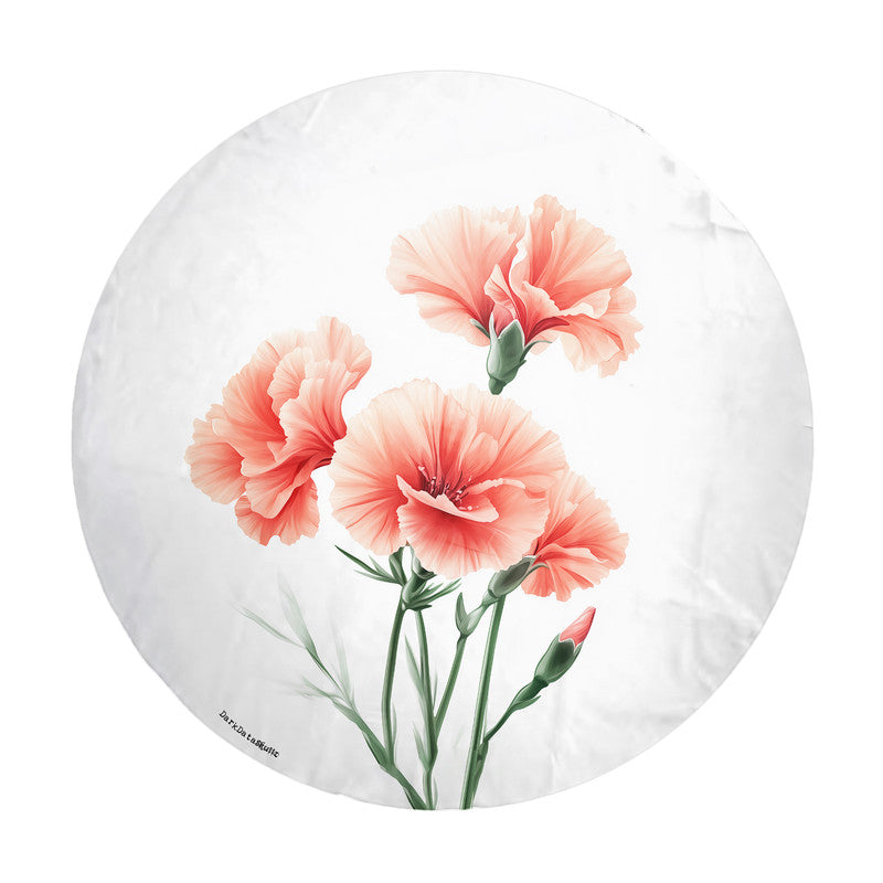 Carnation Flowers Round Tablecloth by Wikus Schalkwyk