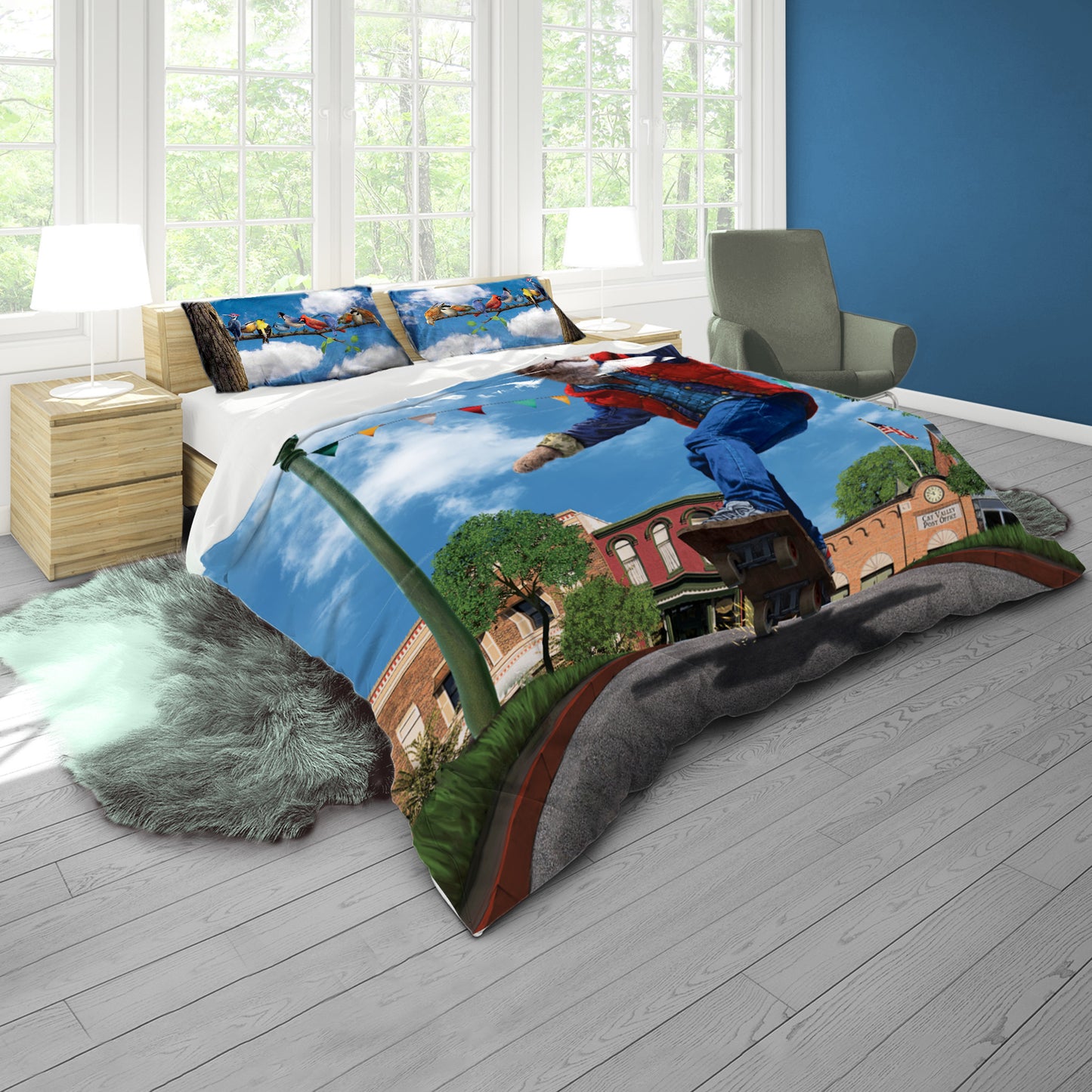 Cat to the Future Duvet Cover Set By Vincent Hie