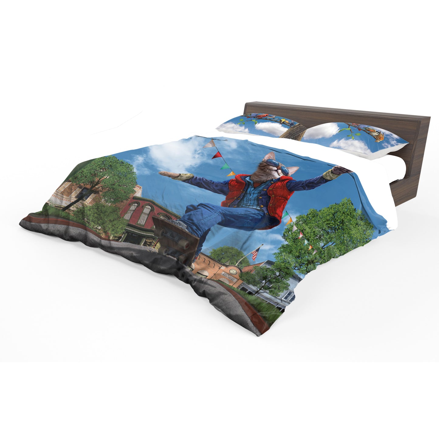 Cat to the Future Duvet Cover Set By Vincent Hie