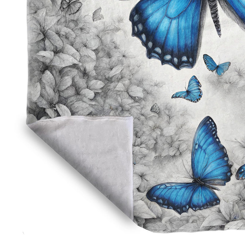 Cerulean Symphony Butterflies Light Weight Fleece by Nathan Pieterse