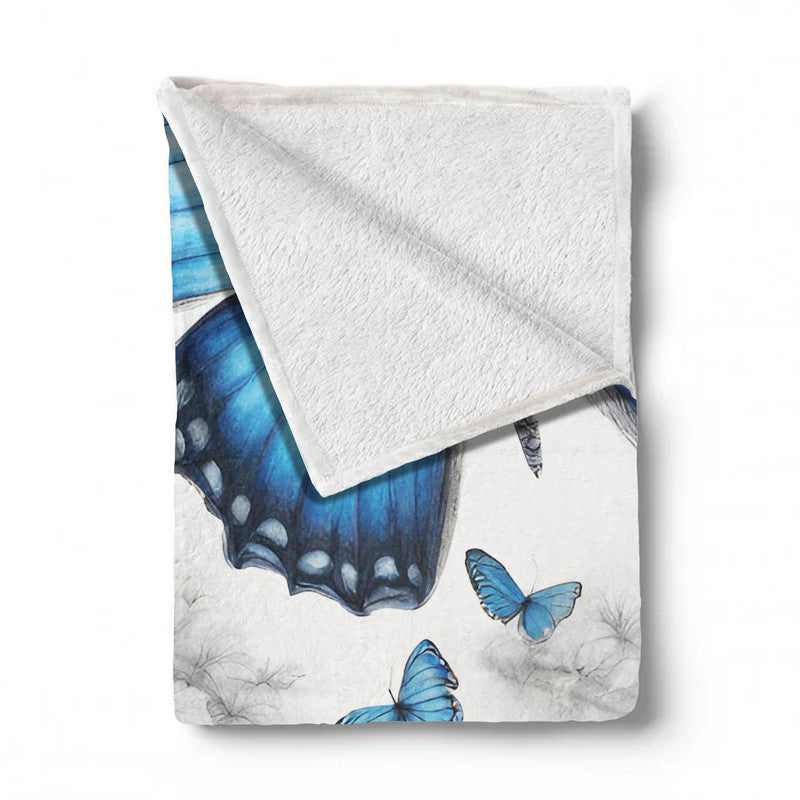 Cerulean Symphony Butterflies Light Weight Fleece by Nathan Pieterse