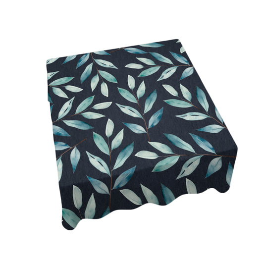 Charcoal Waterpainted Blue Leaves By Mark Van Vuuren Square Tablecloth