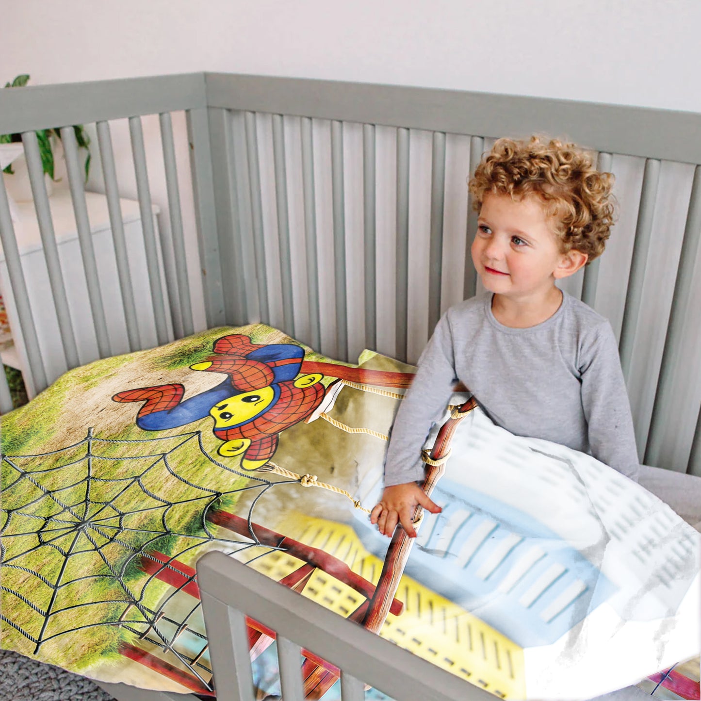Charly Is Spiderman Cot Set by Wikus Hattingh