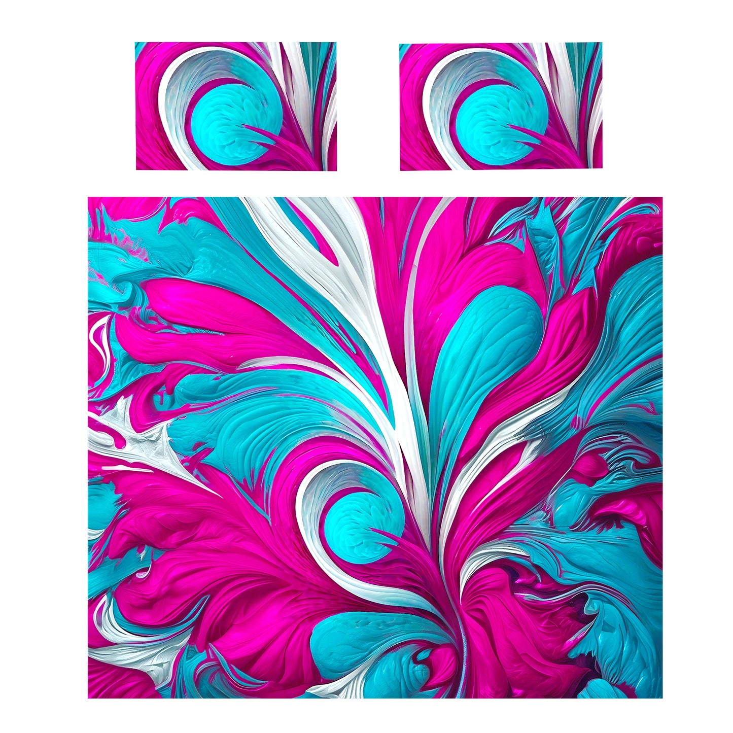 Cherisse Pink and Aqua Pattern Duvet Cover Set
