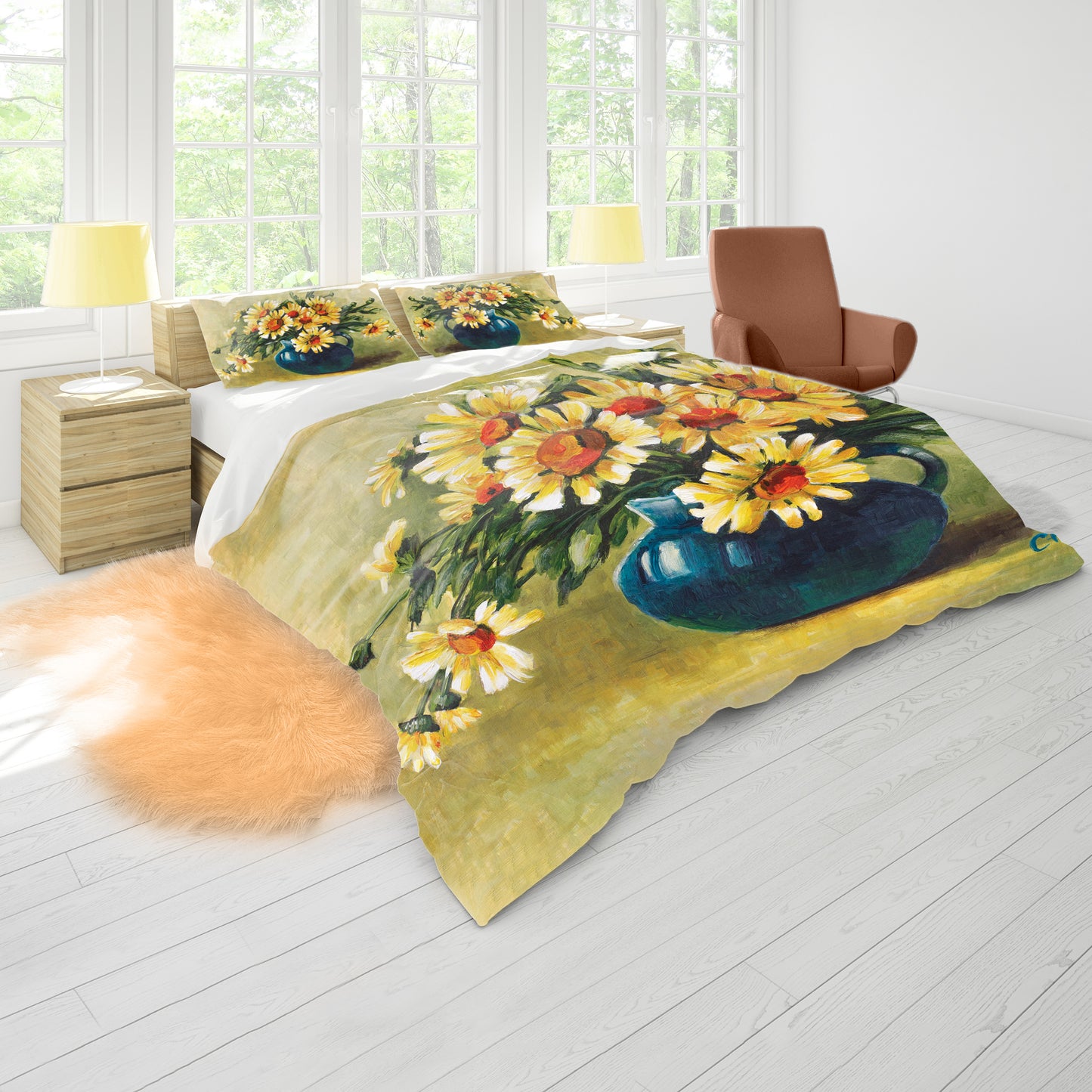 Summer Daisies Duvet Cover Set by Cherylin Louw
