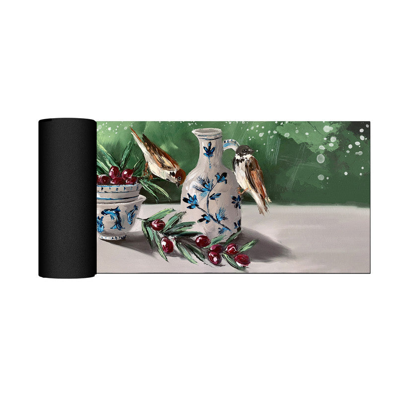 Cherries and Tea Large Desk Pad By Juanette Menderoi