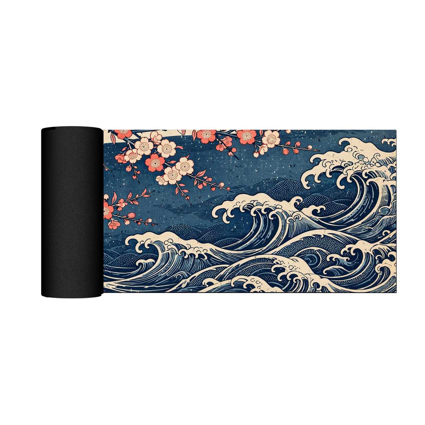Cherry Blossom Waves Desk Pad