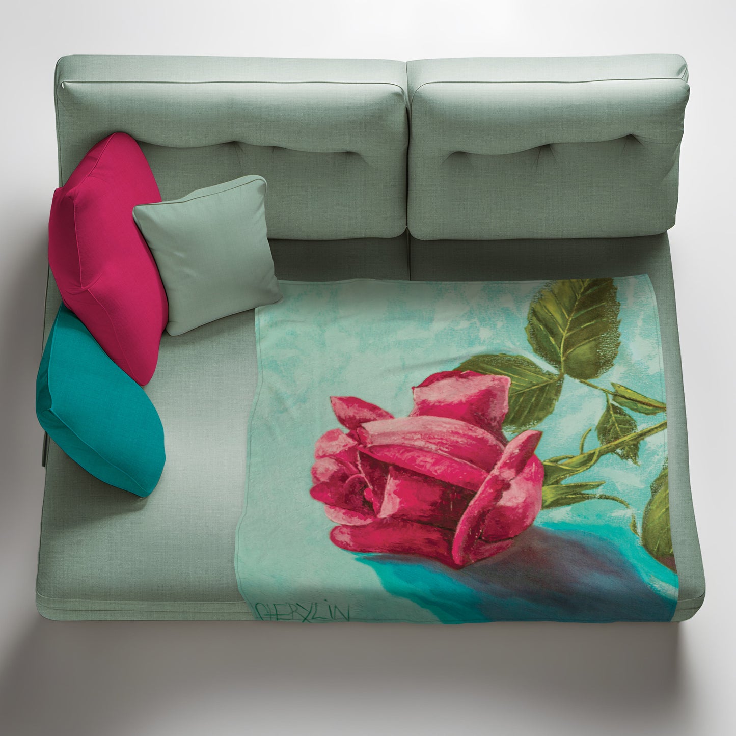 Rose Light Weight Fleece Blanket by Cherylin Louw