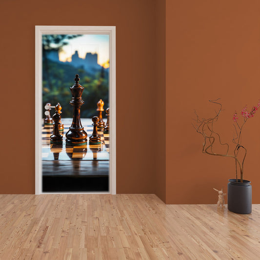 Chess Pieces Door Decoupage