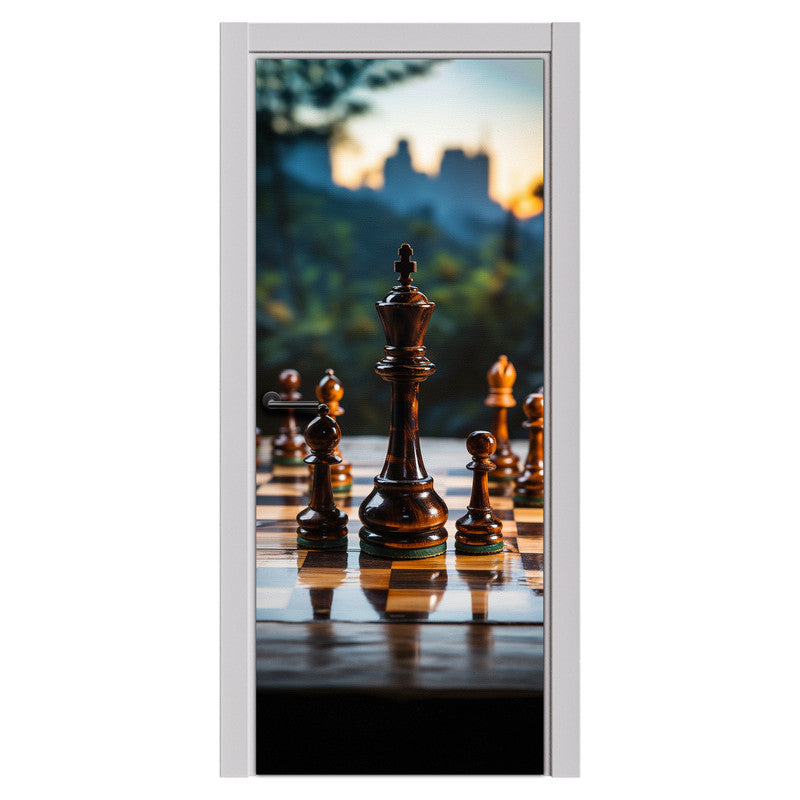 Chess Pieces Door Decoupage