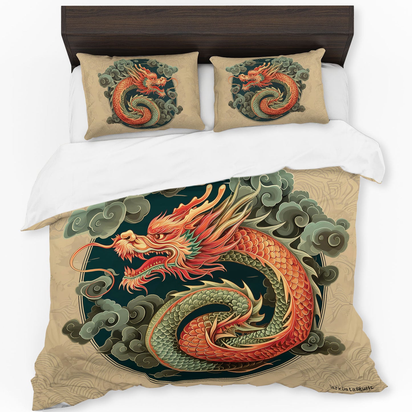 Chinese Dragon in Smoke by Wikus Schalkwyk Duvet Cover Set