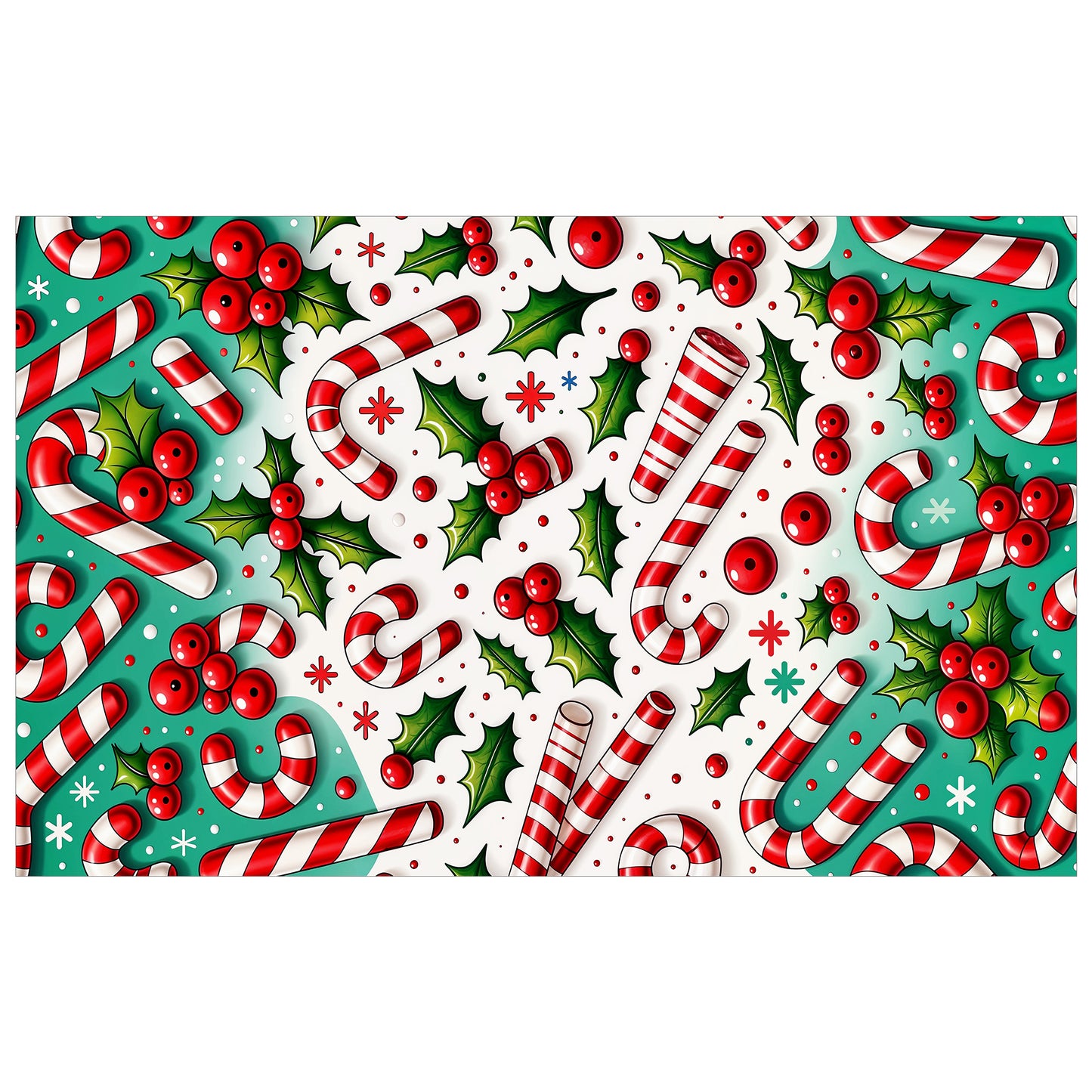 Christmas Candy Canes Rectangle Tablecloth