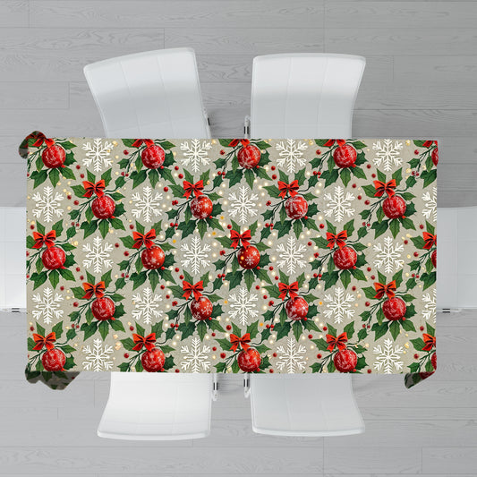 Christmas Decoration Globes Rectangle Tablecloth