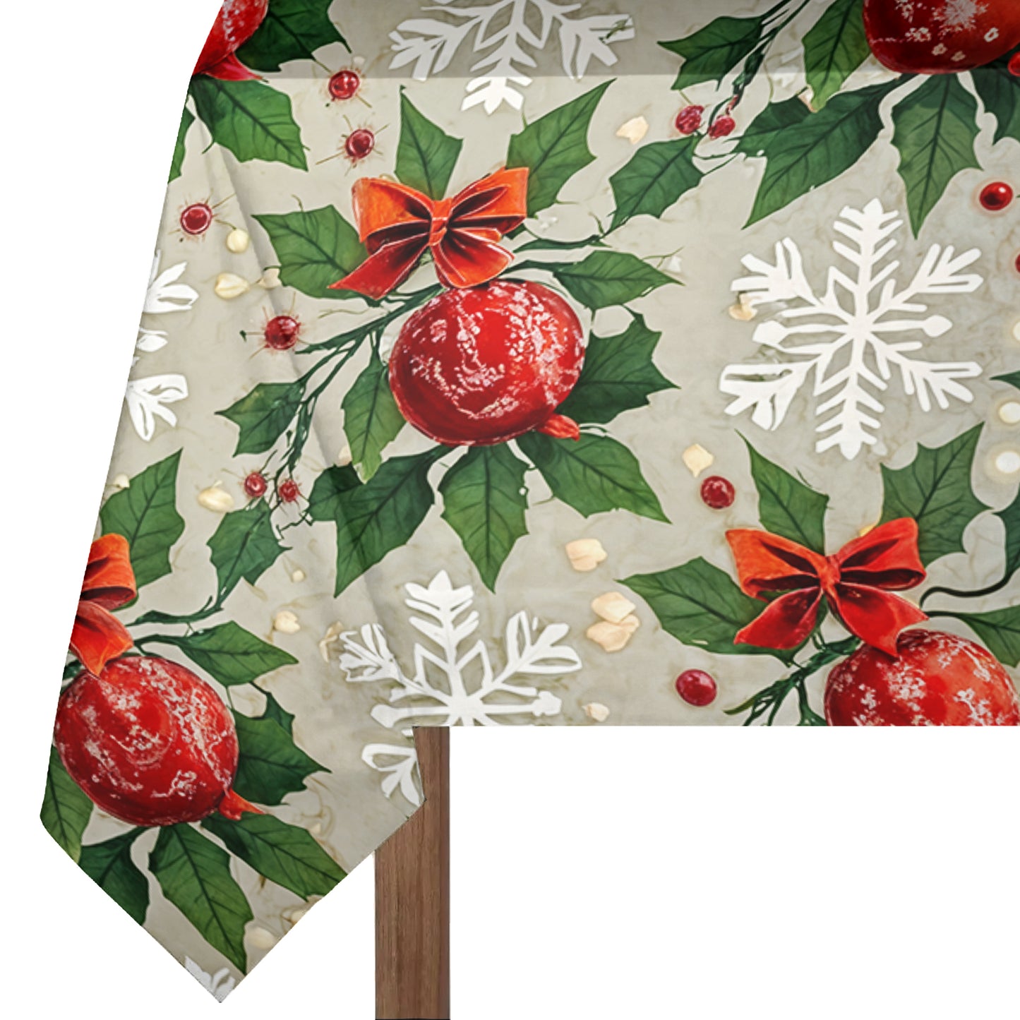 Christmas Decoration Globes Rectangle Tablecloth