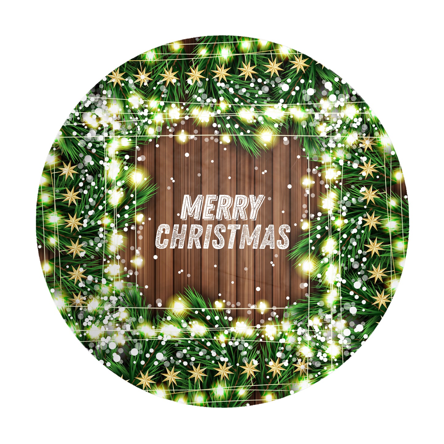 Christmas Lights Round Tablecloth