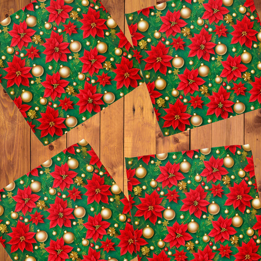 Christmas Poinsettia Decoration Napkins