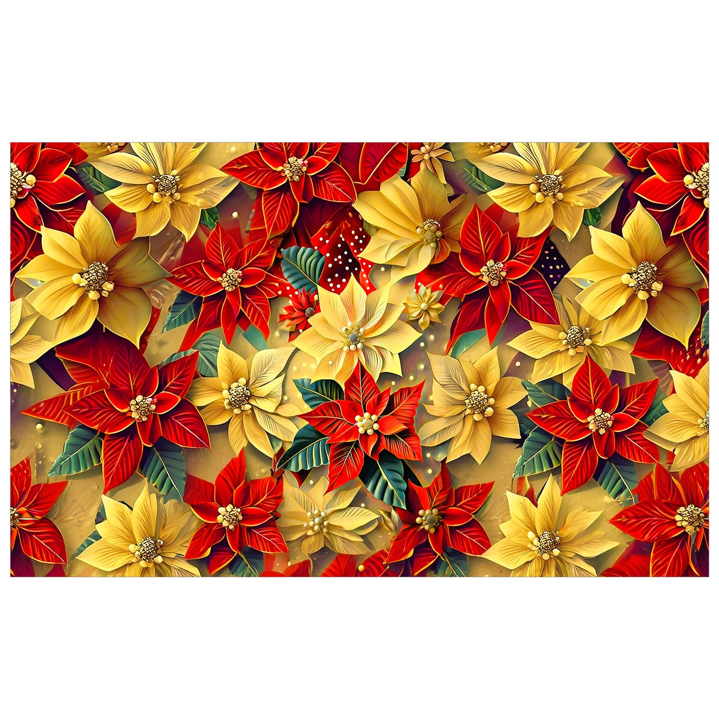 Christmas Pointsettias Rectangle Tablecloth