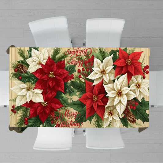 Christmas Radiant Blooms Rectangle Tablecloth