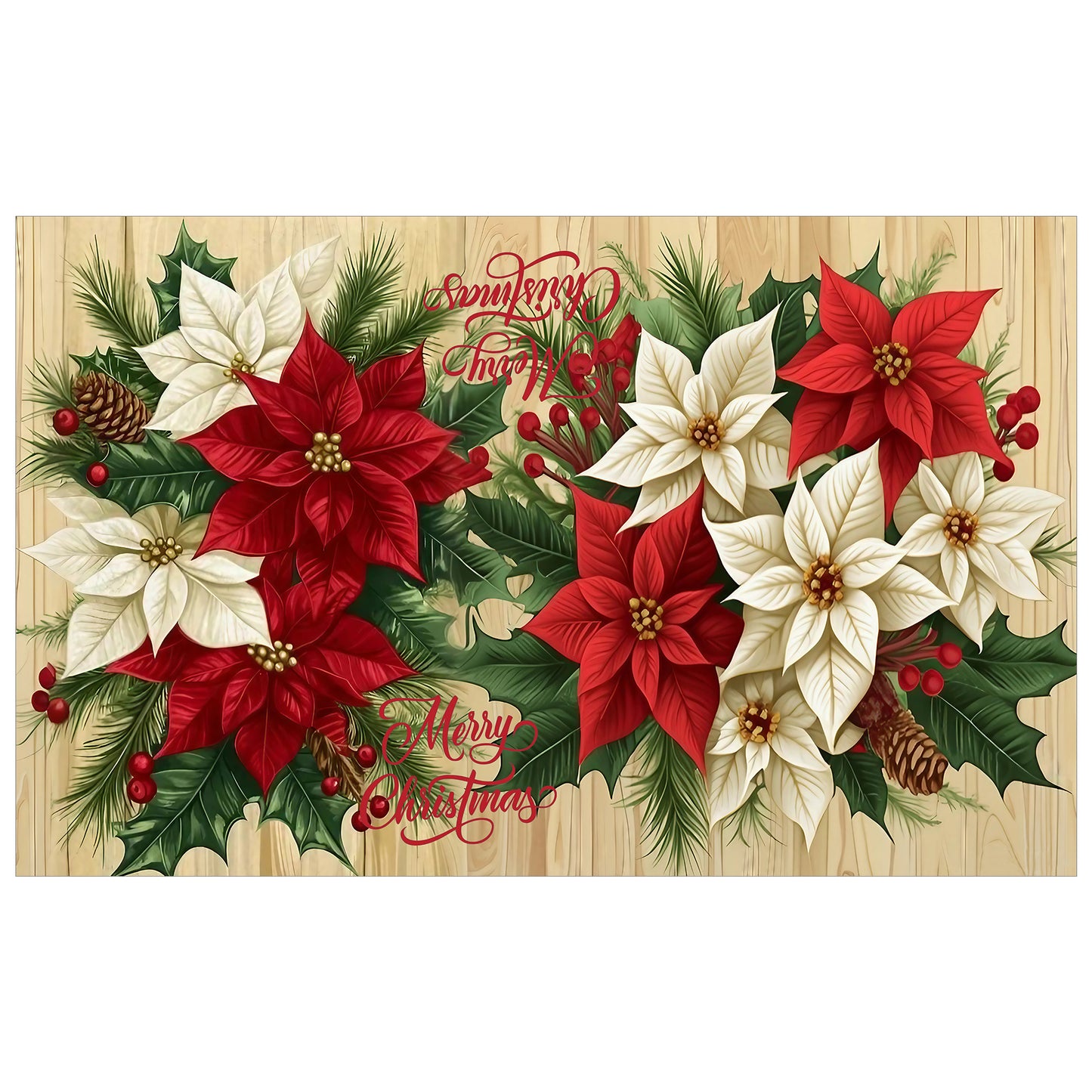 Christmas Radiant Blooms Rectangle Tablecloth