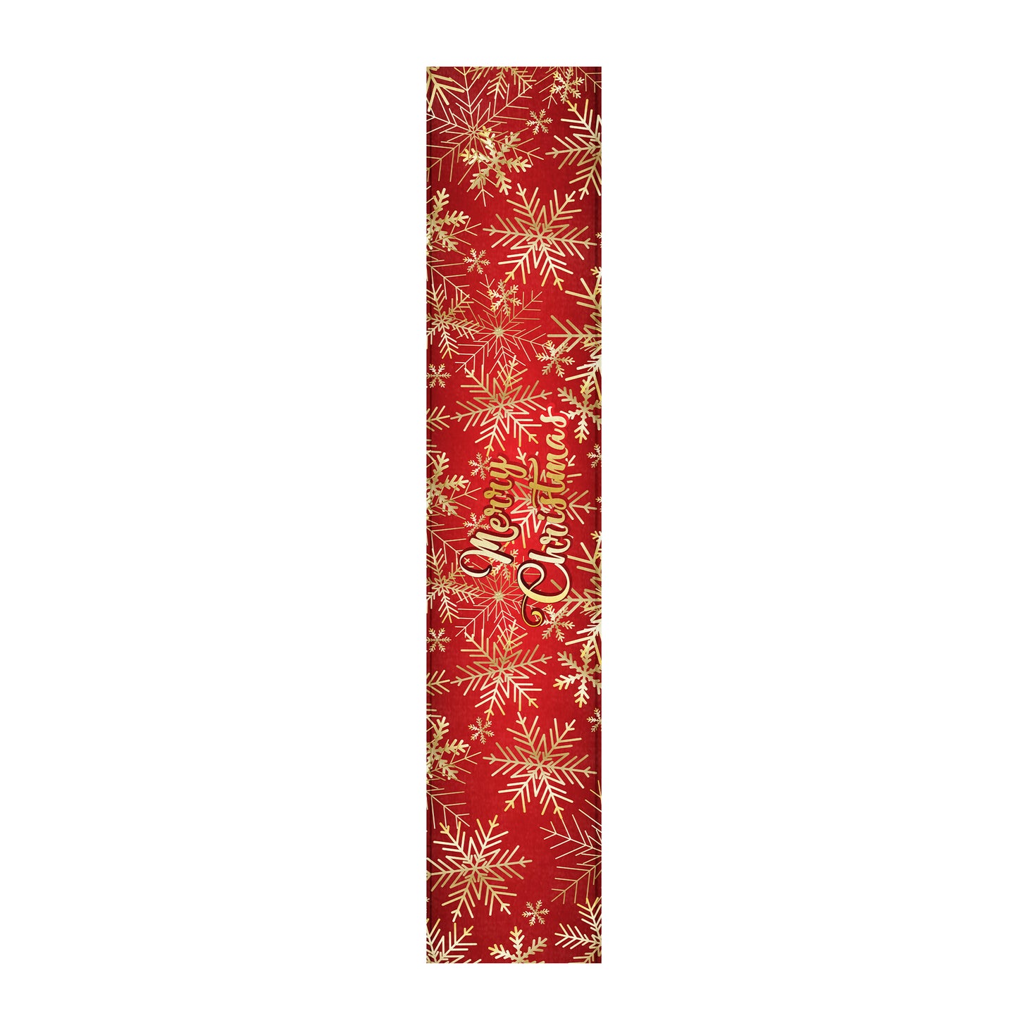 Christmas Snow Flakes on Red Table Runner