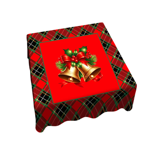 Christmas lumberjack Plated Pattern Bells Square Tablecloth