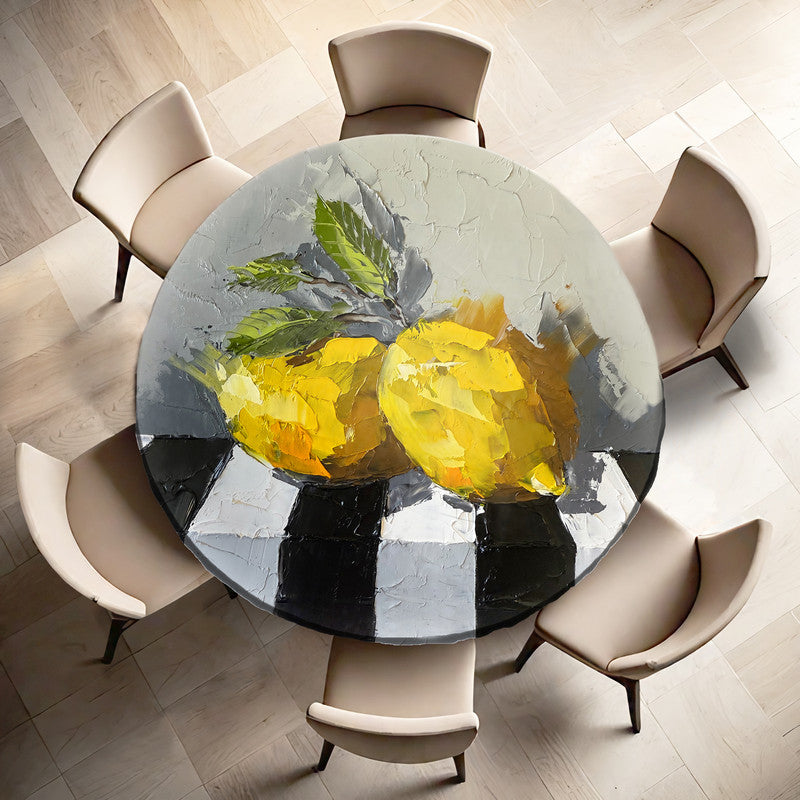Citrus Essence Round Tablecloth by Juanette Menderoi