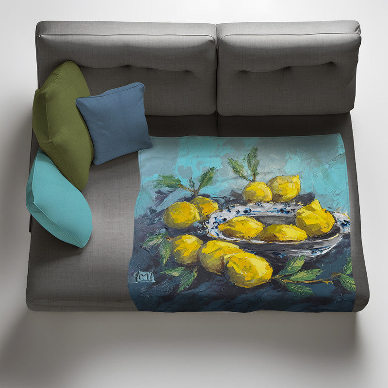 Citrus Serenity Light Weight Fleece Blanket by Juanette Menderoi