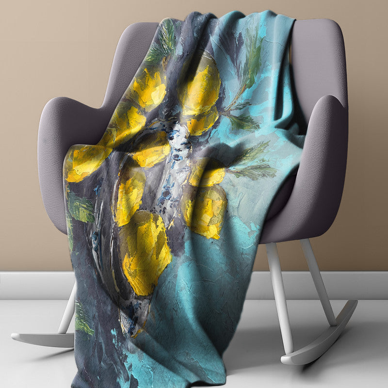 Citrus Serenity Light Weight Fleece Blanket by Juanette Menderoi