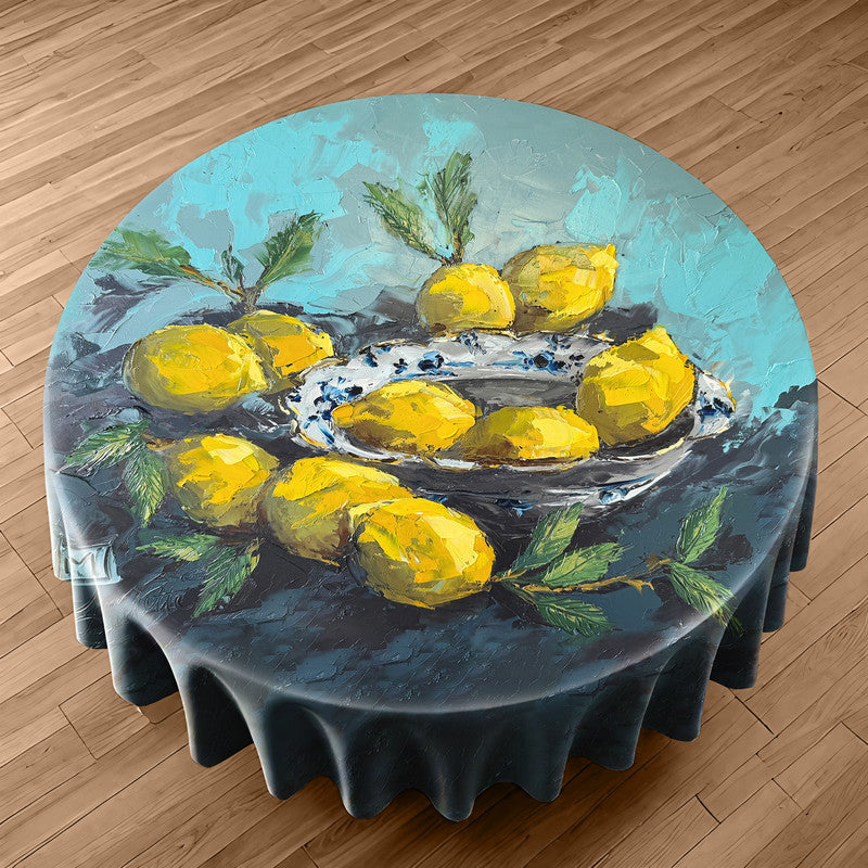 Citrus Serenity Round Tablecloth by Juanette Menderoi